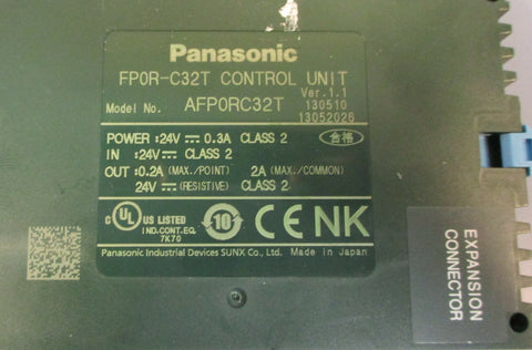 Panasonic FP0RC32T Control Unit AFP0RC32T Version 1.1