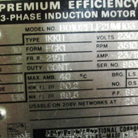 Toshiba B0102FLF2UMH03 EQP III Motor 10 HP, 3510 RPM, 230/460 V & 215T Frame