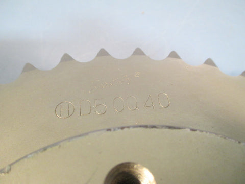 BROWNING BUSHING BORE ROLLER CHAIN SPROCKET HUB 40 TEETH TYPE Q, 2 ROW, D50Q40