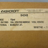 Ashcroft B424B Pressure Switch 15Psi 15A 480VAC 125VDC NEMA 4X Enclosure