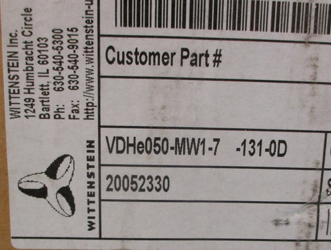Wittenstein alpha GmbH VDHe050MW171310D Gearbox 20052330 7:1 Ratio