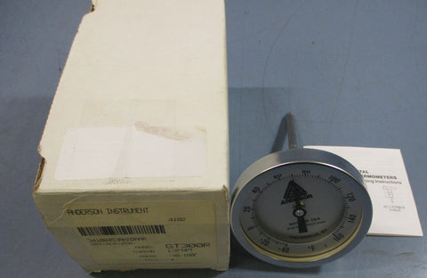 Anderson Instrument Thermometer 4182197 GT300R, 1/2"NPT Thread, 40/160F Range