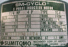 Sumitomo SM-Cyclo CNHMS024105YA17 Gearmotor 17:1 Ratio 1/4HP 1-1/8" Shaft Dia