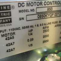 Bodine Electric Company DC Motor Control Model 850 115VAC 50/60Hz
