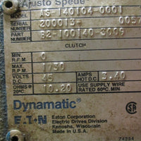 Eaton Dynamatic AS1401040001 Variable Speed Drive B21001403009 5/8" Shaft Di