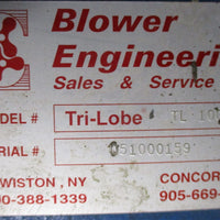 Blower Engineering TriLobe TL 100 Blower Package w/ Baldor EM4115T Motor 50HP