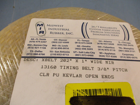 Midwest Industrial Rubber 13160 Timing Belt 3/8" Pitch XBelt 202" x 1" WD 41443