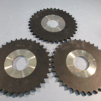 Lot of (3) Martin Sprocket 50 35 Roller Chain Sprocket, 50 Chain, 35 Teeth