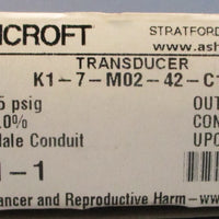 Ashcroft K17M0242C1 Transducer 420mA 15psig Range 30psig Proof 1036VDC