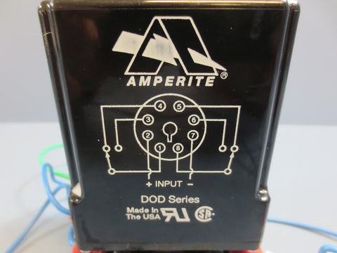 Amperite DOD Timer 0.660 Sec W RB08PC 600V 10A Amp 8 Pin Relay Socket Used