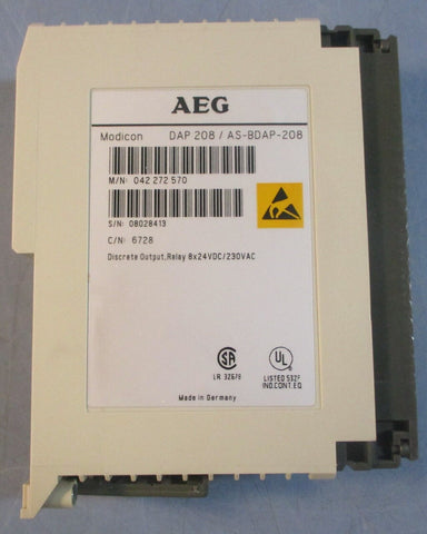 AEG Modicon DAP 208 / AS-BDAP-208 Output Relay 8x24VDC 230VAC 042-272-570