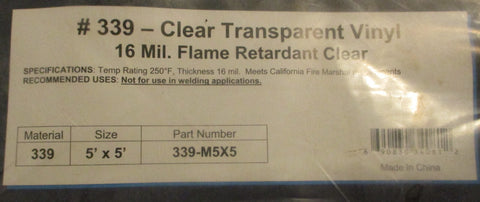 Steiner 339M5X5 Welding Blankets and Curtains Clear Transparent Vinyl 5' x 5'
