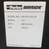 Parker Bayside RA142015LB Right Angle Gearhead Speed Reducer 15:1 NWOB
