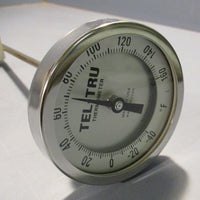 Tel Tru Thermometer GT300R 1/2" Npt 40/160F 12 Stem Analog dial