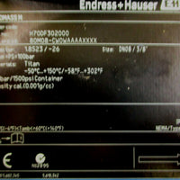 Endress Hauser Promass M Flowmeter 80M08CW0WAAAAXXXX TriClamp 1500psi, 3/8"