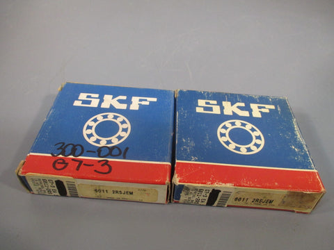 Lot of (2) SKF Deep Groove Ball Bearing 6011 2RSJEM