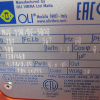 OLI Standard Electric Vibrator, Rotary Motor 3 PH 60HZ 230/460V MVE550/8E50A0