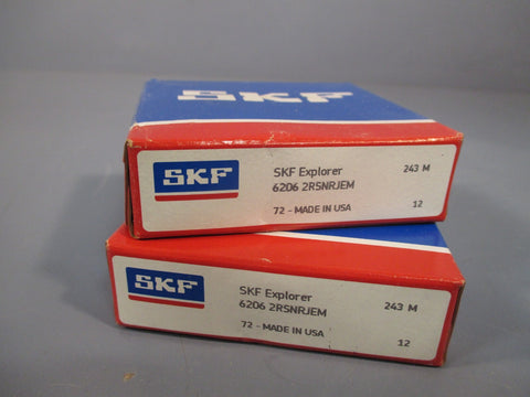 Lot of 2 SKF Explorer Radial/Deep Groove Ball Bearing 6206 2RSNRJEM