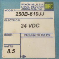 Mac 51C-31-610JJ 3-Way Pneumatic Directional Control Valve Vac to 150 PSI 24VDC