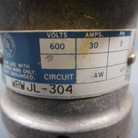 Killark WRWJL304 600V 30A 3ph 4w 4p Receptacle Female