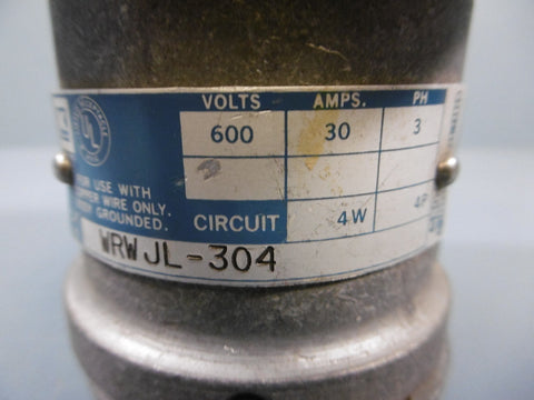 Killark WRWJL304 600V 30A 3ph 4w 4p Receptacle Female