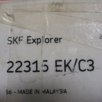 SKF Explorer 22315 EK/C3 Spherical Roller Bearing 75mm Bore, 160mm OD, 55mm Widt
