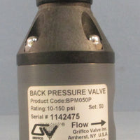 Griffco BPM050P Back Pressure Valve 10-150 PSI Set 50 1/2" NPT