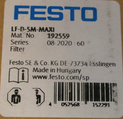Festo LFD5MMAXI Filter Unit 192559 240 PSI 16 BAR Max LFD5MMAXI