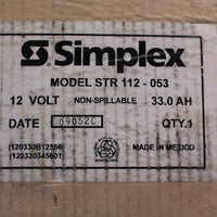 SIMPLEX 2081-9276 Model STR 112-053 12V 33.0 AH Rechargeable Battery
