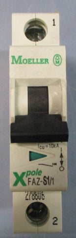 (Lot of 4) Moeller Xpole FAZS1/1 Supplementary Circuit Breaker 277VAC, 10kA