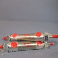 Lot of (2) BIMBA Double-acting double-end rod pneumatic air cylinder 040.5-DXDEV