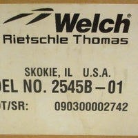 Welch Thomas 2545B01 Piston Dry Vacuum Pump 115V 1.6CFM 50PSI