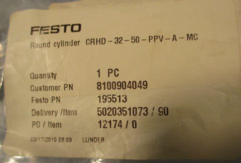 Festo CRHD3250PPVAMC Round Cylinder 195513 30mm Bore 50mm Stroke