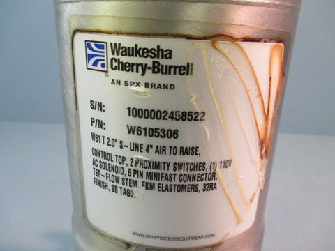 Waukesha Cherry Burrell SPX Actuator Pump Valve W6105306 "W" Series Valve