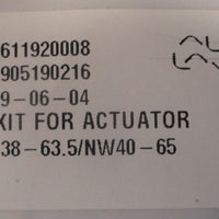 Alfa Laval 9611920008 Service Kit for Actuator 38-63.5/NW40-65 (Lot of 2)