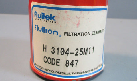 Lot of 3 Fluitron Filtration Element H 3104-25M11 Code: 847 Filters NWOB