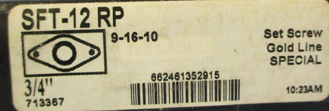 SealMaster SFT-12 RP 2 Bolt Flange Mount Bearing 3/4" Bore Gold Line SFT12RP