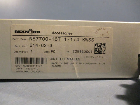Rexnord Split Sprocket 614-62-3 NS7700-16T 1-1/4 KWSS