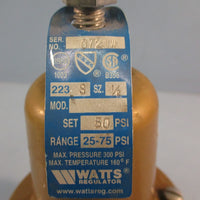 WATTS Regulator 223S Water Pressure Regulator Sz 1/2 Set 50 PSI
