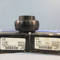 Lot of (3) SealMaster 2-12 Gold Line Insert Bearing 1-1/8"