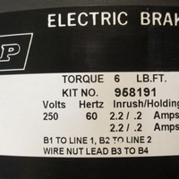 Nidec US Motors U2P2DC Brake Motor 2 HP FD15 1750 RPM 208230/460 V Shur Stop