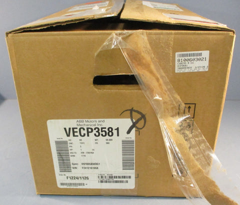 Baldor Reliance VECP3581 Severe Duty XEX Motor 1HP 1770RPM 5/8" Shaft Dia
