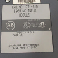 Allen Bradley 1771IAD 120V AC Input Module with Terminal Strip Lot of 3