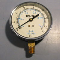 Tel Tru 3550BC4L1B7FE Pressure Gauge 15 PSI 3 1/2" Dial 1/4 NPT lot of 8