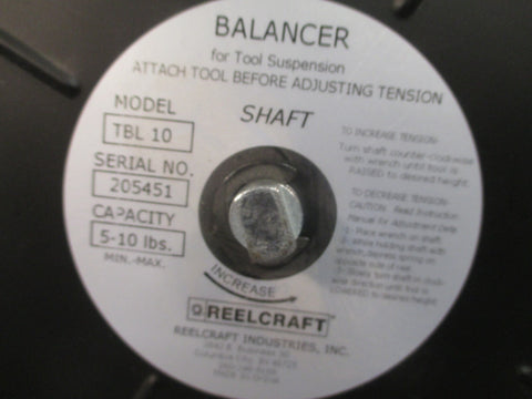 Reelcraft Spring Retractable Tool Balancer, Capacity 510lbs Model: TBL 10