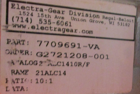 Electra Gearbox 7709691 10:1 Ratio 217ALSL Right Hand