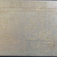 Siemens PE21 Plus 3PH AC Motor RGZESD 1LA91846YK60 230/460V 11/8" Shaft Dia
