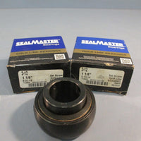 Lot of (3) SealMaster 2-12 Gold Line Insert Bearing 1-1/8"