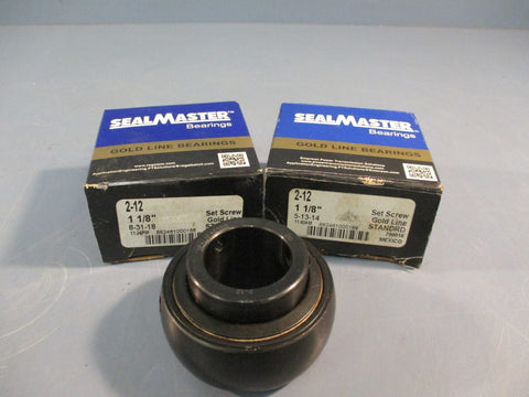 Lot of (3) SealMaster 2-12 Gold Line Insert Bearing 1-1/8"