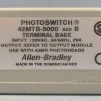 Allen Bradley 42MTB-5000 Ser B Photoswitch Terminal Base 120VAC 50/60Hz 2VA